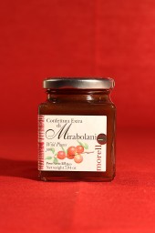 Confezione da 225 grammi della confettura extra di mirabolani di Morello Austera