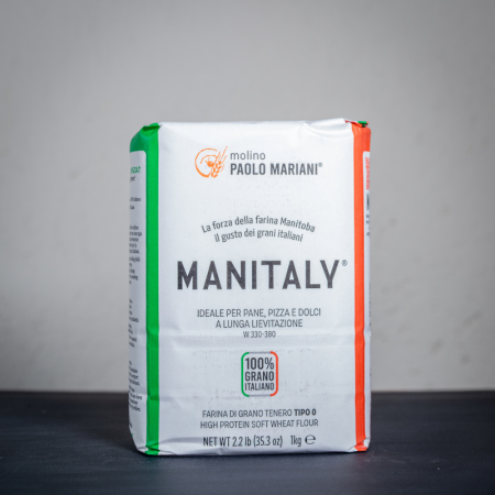 Farina manitaly in confezione da 1 chilogrammo del molino Paolo Mariani