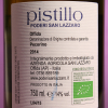 etichetta posteriore del vino Pistillo dell'azienda agricola Poderi San Lazzaro
