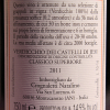 etichetta posteriore del vino campo delle oche 2011 da 750 millilitri dell'azienda agricola Fattorie San Lorenzo