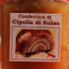 Etichetta della confettura di cipolla di Suasa in confezione da 220 grammi dell'azienda agricola i Lubachi di Fratte Rosa