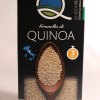 Etichetta laterale della granella di Quinoa dell'azienda Quinoa Italia. Un superalimento ricco di proprietà nutritive e privo di glutine. Un ottimo sostituto della carne.