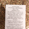Etichetta posteriore delle lenticchie biologiche Bucchini in confezione da 500 grammi. Biologiche.