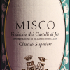 Etichetta del vino Misco 2014 Verdicchio dei Castelli di Jesi Classico Superiore della Tenuta di Tavignano in bottiglia da 750 ml