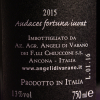 Etichetta posteriore del vino Fuorilegge, Marche Bianco IGT prodotto dall'azienda agricola Angeli di Varano